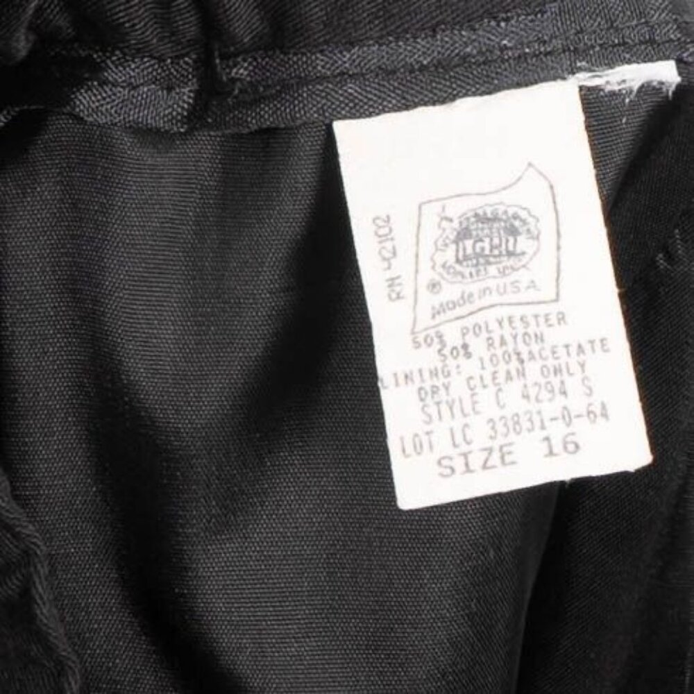 VTG Pleated Pencil Skirt 16 Womens Black Knee Length Career Casual Basic Classic - Picture 5 of 5